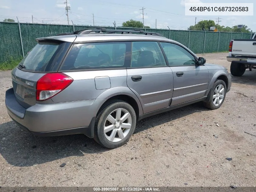 2008 Subaru Outback 2.5I/2.5I L.l. Bean Edition VIN: 4S4BP61C687320583 Lot: 39905087