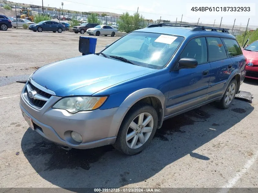 2008 Subaru Outback 2.5I/2.5I L.l. Bean Edition VIN: 4S4BP61C187332933 Lot: 39912725