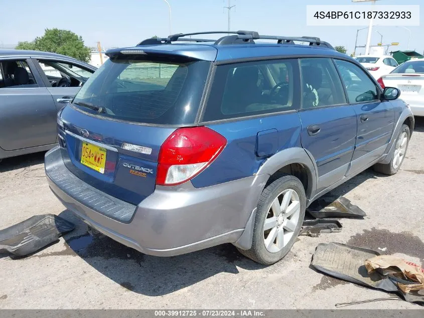 2008 Subaru Outback 2.5I/2.5I L.l. Bean Edition VIN: 4S4BP61C187332933 Lot: 39912725