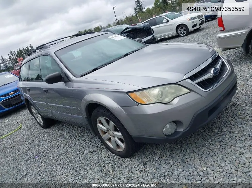 2008 Subaru Outback 2.5I/2.5I L.l. Bean Edition VIN: 4S4BP61C987353559 Lot: 39960074