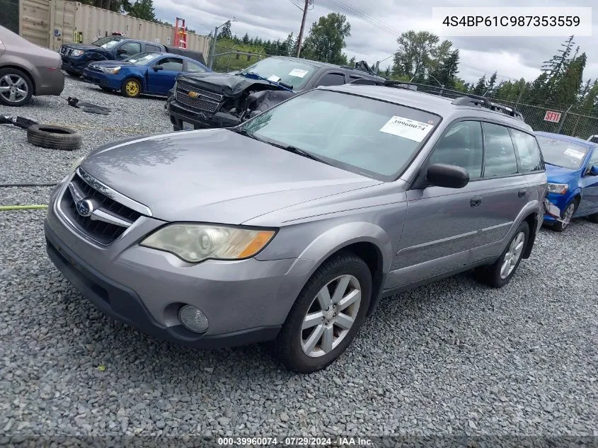 2008 Subaru Outback 2.5I/2.5I L.l. Bean Edition VIN: 4S4BP61C987353559 Lot: 39960074