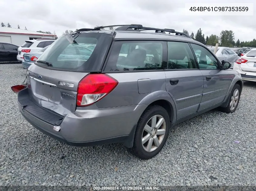 2008 Subaru Outback 2.5I/2.5I L.l. Bean Edition VIN: 4S4BP61C987353559 Lot: 39960074