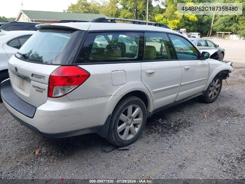 4S4BP62C187358480 2008 Subaru Outback 2.5I Limited