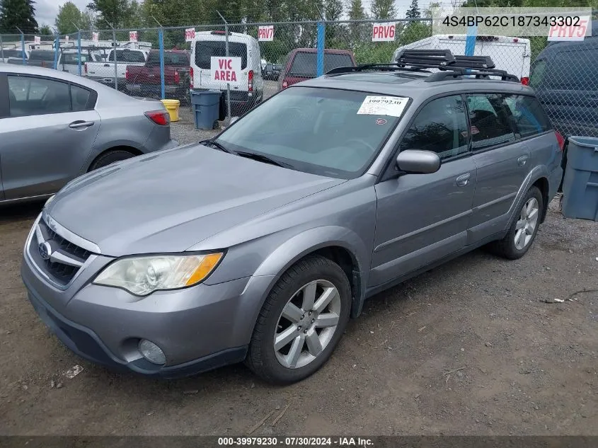 2008 Subaru Outback 2.5I Limited/2.5I Limited L.l. Bean Edition VIN: 4S4BP62C187343302 Lot: 39979230