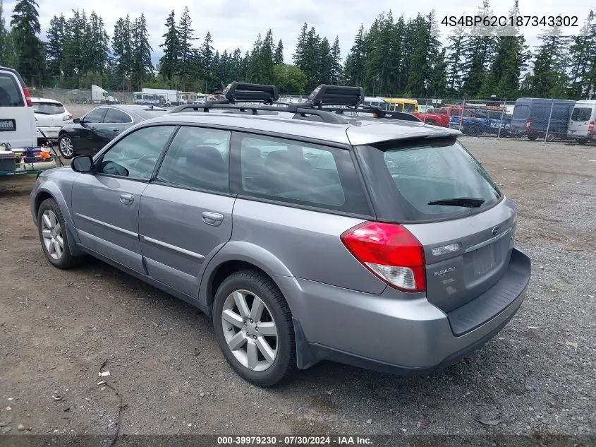 2008 Subaru Outback 2.5I Limited/2.5I Limited L.l. Bean Edition VIN: 4S4BP62C187343302 Lot: 39979230