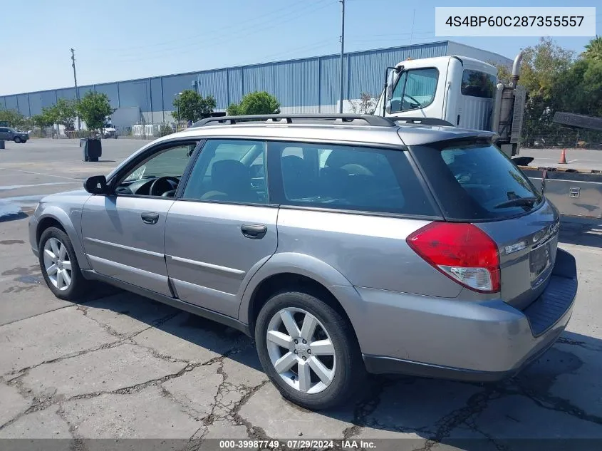 2008 Subaru Outback VIN: 4S4BP60C287355557 Lot: 39987749