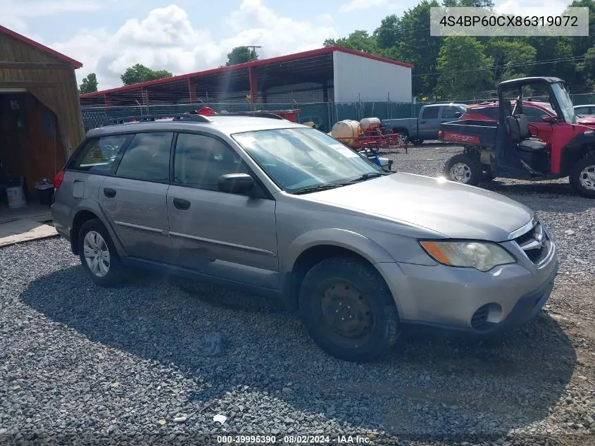 2008 Subaru Outback VIN: 4S4BP60CX86319072 Lot: 39995390