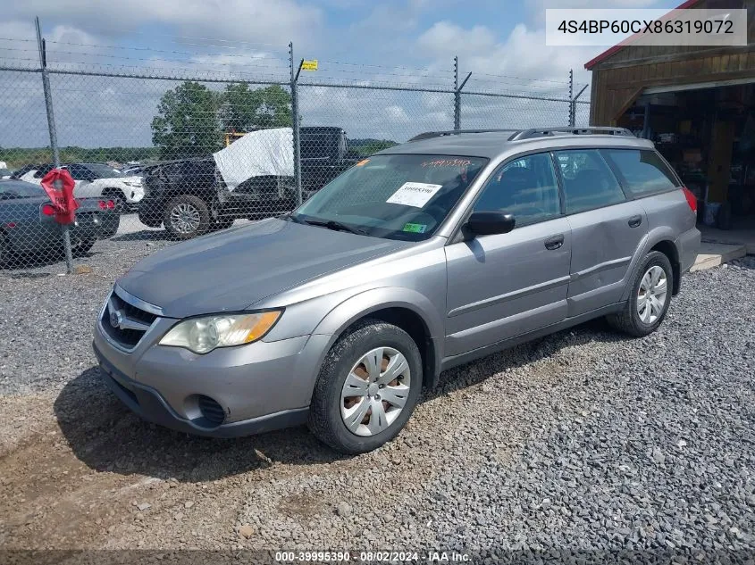 2008 Subaru Outback VIN: 4S4BP60CX86319072 Lot: 39995390