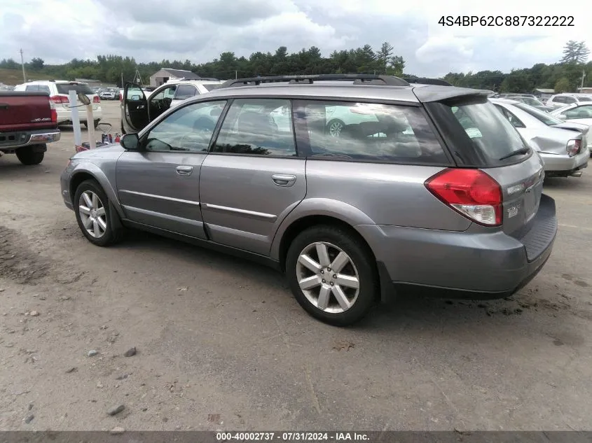 4S4BP62C887322222 2008 Subaru Outback 2.5I Limited/2.5I Limited L.l. Bean Edition