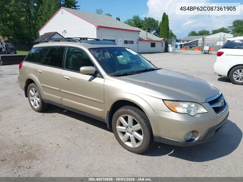 4S4BP62C087361905 2008 Subaru Outback 2.5I Limited/2.5I Limited L.l. Bean Edition