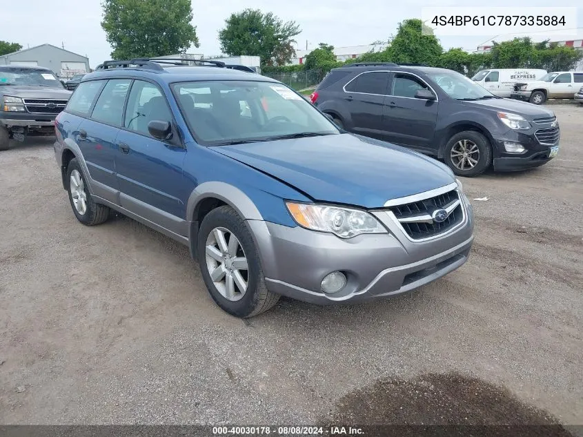 4S4BP61C787335884 2008 Subaru Outback 2.5I