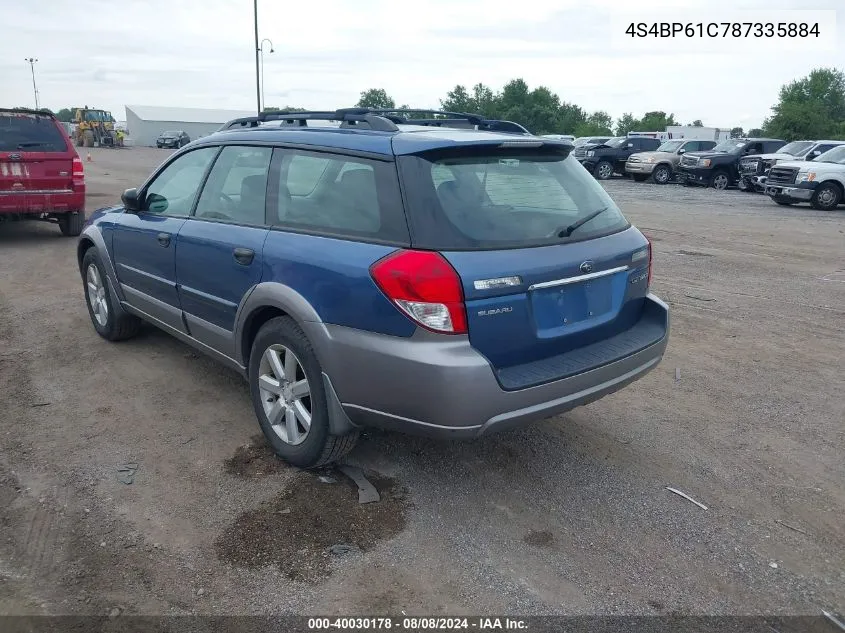 4S4BP61C787335884 2008 Subaru Outback 2.5I