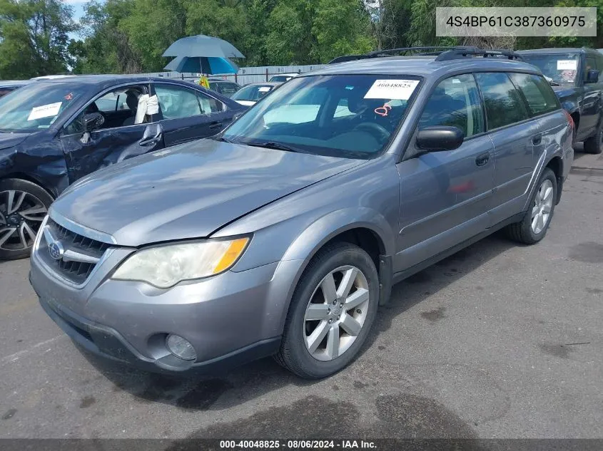 2008 Subaru Outback 2.5I/2.5I L.l. Bean Edition VIN: 4S4BP61C387360975 Lot: 40048825