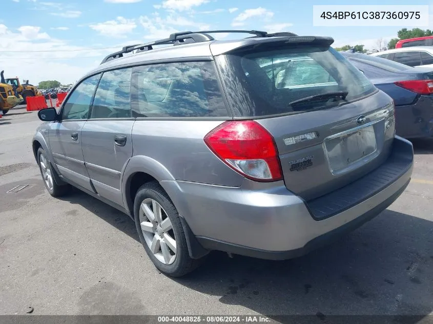 2008 Subaru Outback 2.5I/2.5I L.l. Bean Edition VIN: 4S4BP61C387360975 Lot: 40048825