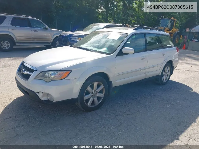 2008 Subaru Outback 2.5I Limited/2.5I Limited L.l. Bean Edition VIN: 4S4BP62C087365615 Lot: 40053548