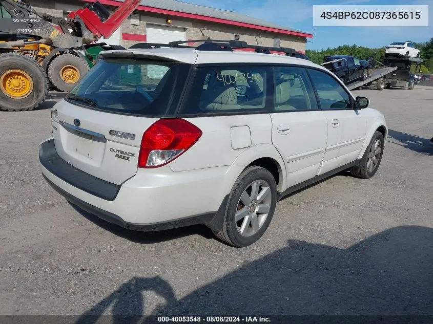 2008 Subaru Outback 2.5I Limited/2.5I Limited L.l. Bean Edition VIN: 4S4BP62C087365615 Lot: 40053548