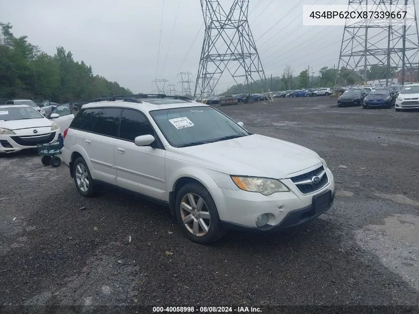 2008 Subaru Outback 2.5I Limited/2.5I Limited L.l. Bean Edition VIN: 4S4BP62CX87339667 Lot: 40058998