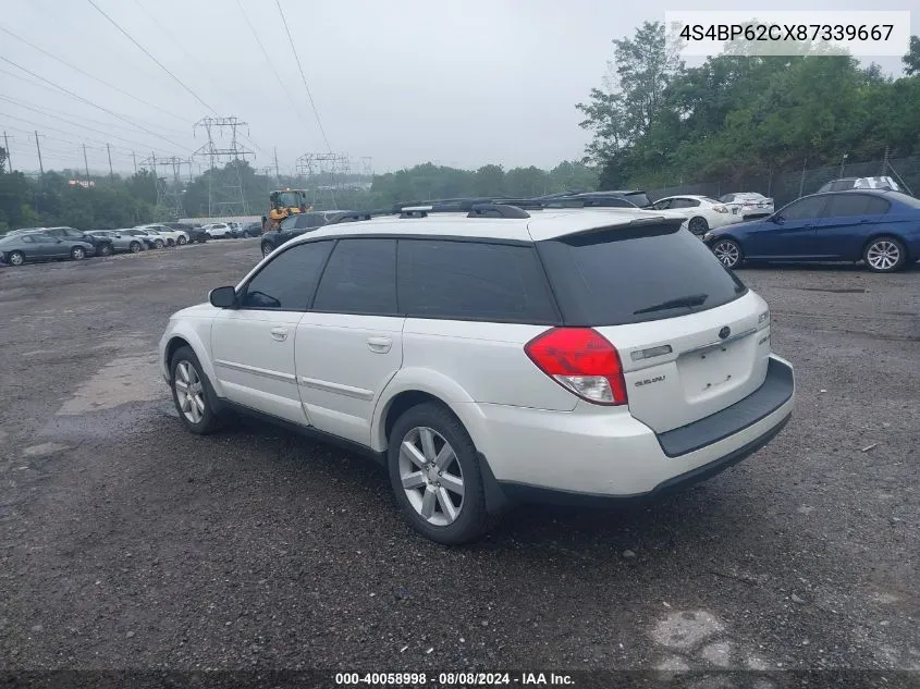 2008 Subaru Outback 2.5I Limited/2.5I Limited L.l. Bean Edition VIN: 4S4BP62CX87339667 Lot: 40058998