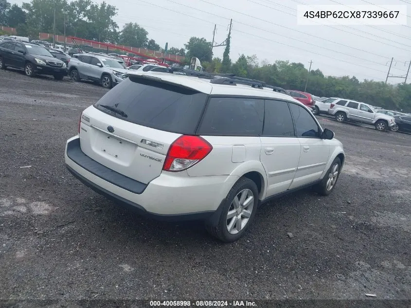 2008 Subaru Outback 2.5I Limited/2.5I Limited L.l. Bean Edition VIN: 4S4BP62CX87339667 Lot: 40058998