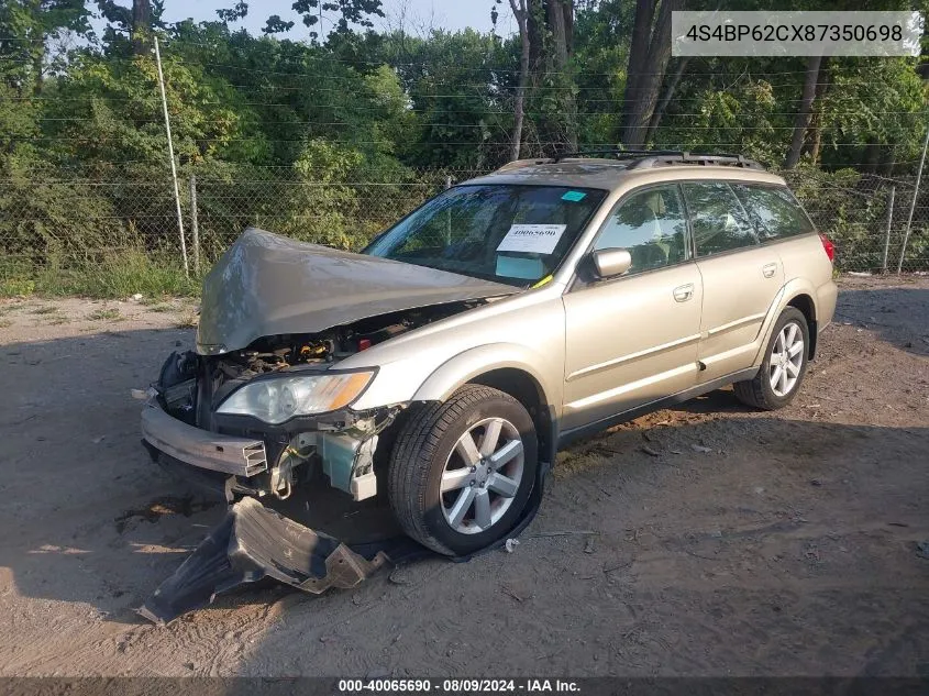 2008 Subaru Outback 2.5I Limited/2.5I Limited L.l. Bean Edition VIN: 4S4BP62CX87350698 Lot: 40065690