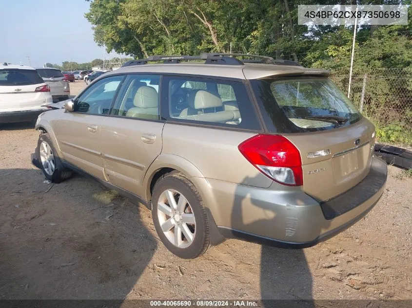 4S4BP62CX87350698 2008 Subaru Outback 2.5I Limited/2.5I Limited L.l. Bean Edition