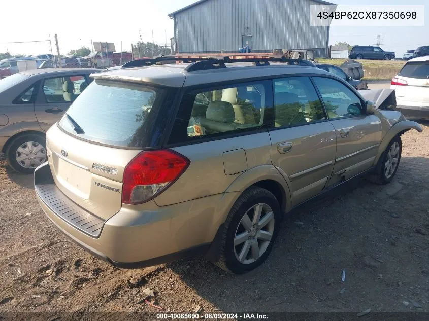 2008 Subaru Outback 2.5I Limited/2.5I Limited L.l. Bean Edition VIN: 4S4BP62CX87350698 Lot: 40065690