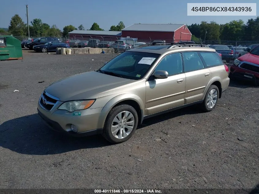 4S4BP86CX84343936 2008 Subaru Outback 3.0R L.l. Bean Edition