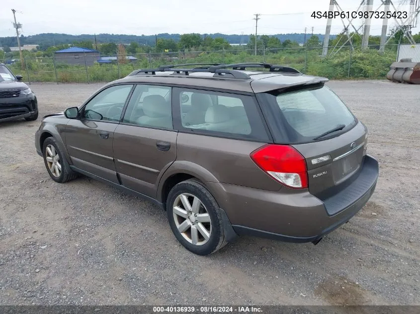 2008 Subaru Outback 2.5I/2.5I L.l. Bean Edition VIN: 4S4BP61C987325423 Lot: 40136939