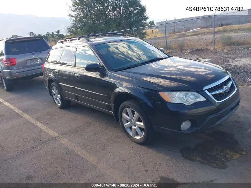 4S4BP61C786314782 2008 Subaru Outback 2.5I