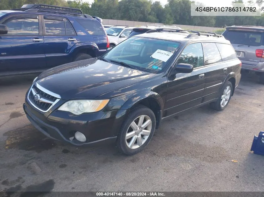 2008 Subaru Outback 2.5I VIN: 4S4BP61C786314782 Lot: 40147140