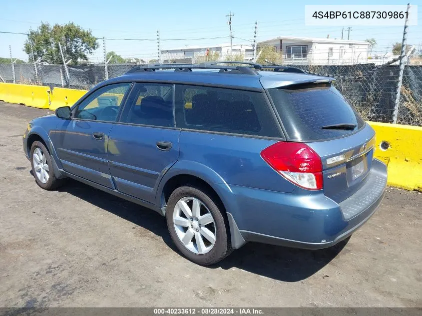 2008 Subaru Outback 2.5I/2.5I L.l. Bean Edition VIN: 4S4BP61C887309861 Lot: 40233612