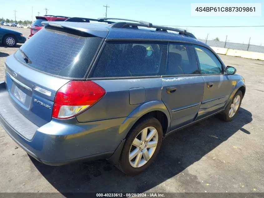 2008 Subaru Outback 2.5I/2.5I L.l. Bean Edition VIN: 4S4BP61C887309861 Lot: 40233612