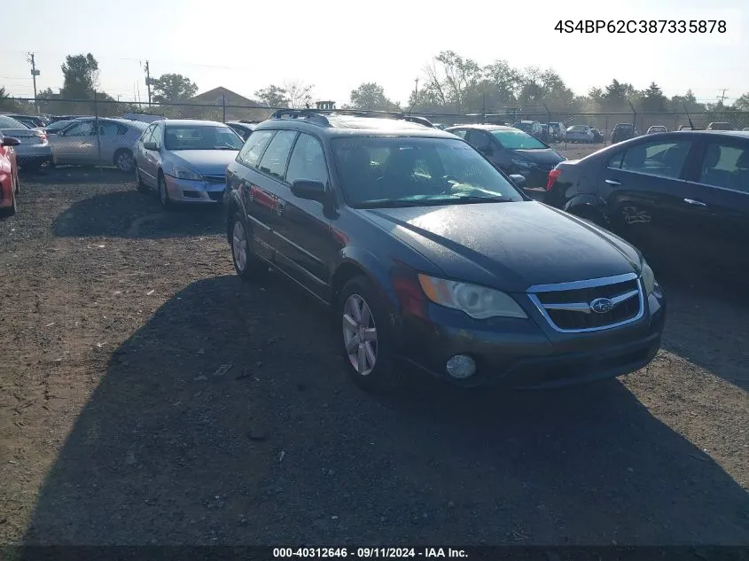 2008 Subaru Outback 2.5I Limited/2.5I Limited L.l. Bean Edition VIN: 4S4BP62C387335878 Lot: 40312646