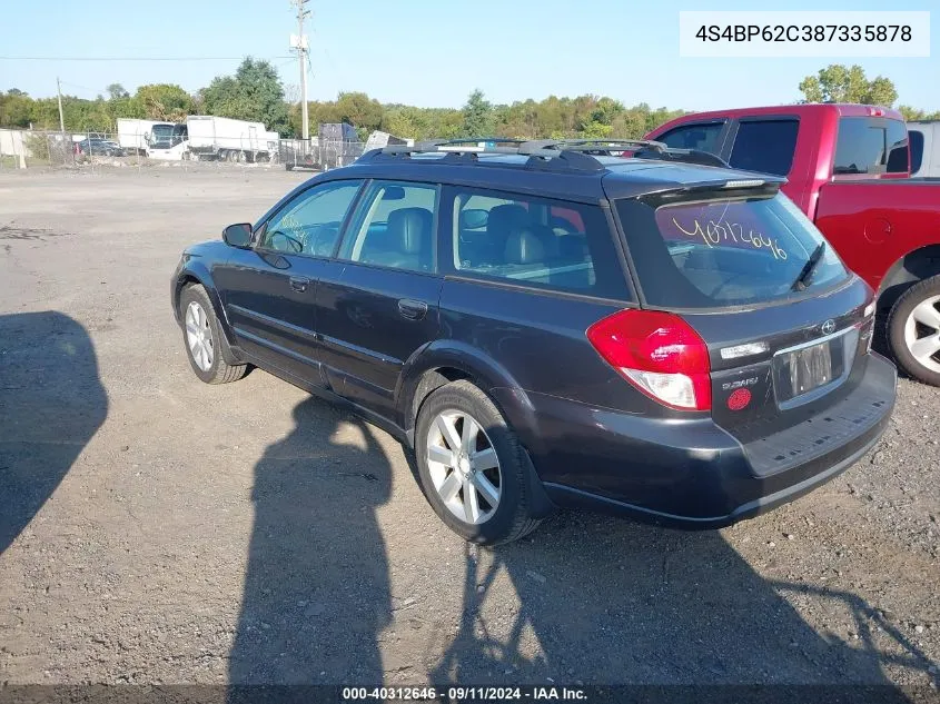 2008 Subaru Outback 2.5I Limited/2.5I Limited L.l. Bean Edition VIN: 4S4BP62C387335878 Lot: 40312646