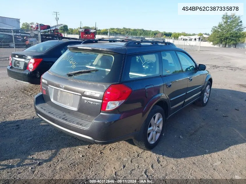 2008 Subaru Outback 2.5I Limited/2.5I Limited L.l. Bean Edition VIN: 4S4BP62C387335878 Lot: 40312646