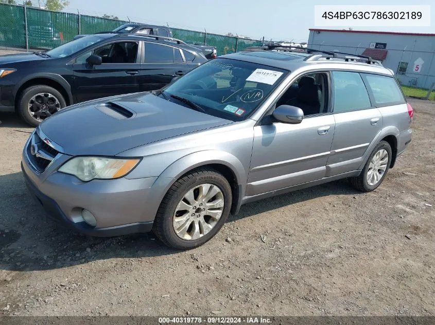 2008 Subaru Outback 2.5Xt Limited VIN: 4S4BP63C786302189 Lot: 40319778