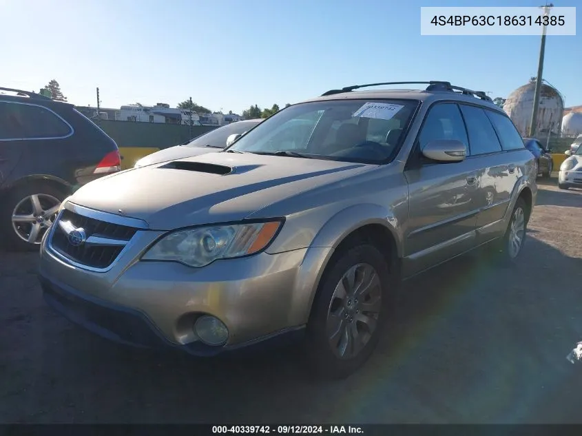 2008 Subaru Outback 2.5Xt Limited VIN: 4S4BP63C186314385 Lot: 40339742