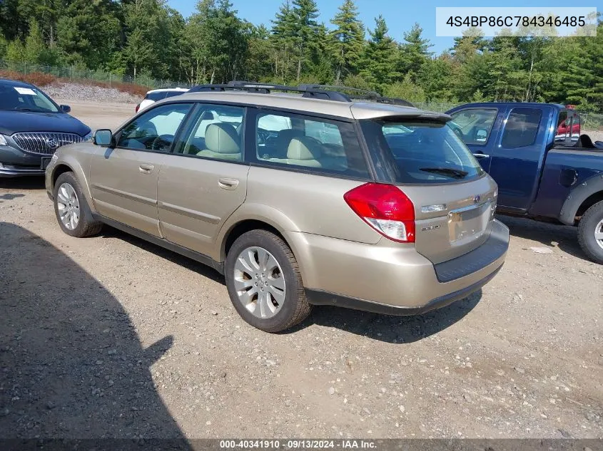 4S4BP86C784346485 2008 Subaru Outback 3.0R L.l. Bean Edition