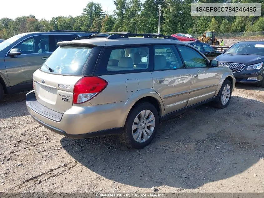 2008 Subaru Outback 3.0R L.l. Bean Edition VIN: 4S4BP86C784346485 Lot: 40341910