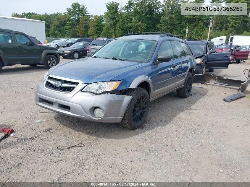 2008 Subaru Outback 2.5I/2.5I L.l. Bean Edition VIN: 4S4BP61C587365269 Lot: 40343165