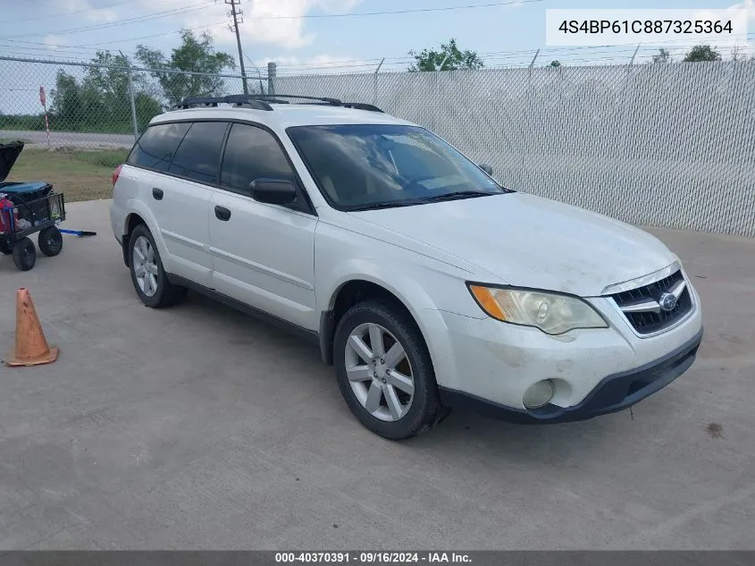 2008 Subaru Outback 2.5I/2.5I L.l. Bean Edition VIN: 4S4BP61C887325364 Lot: 40370391