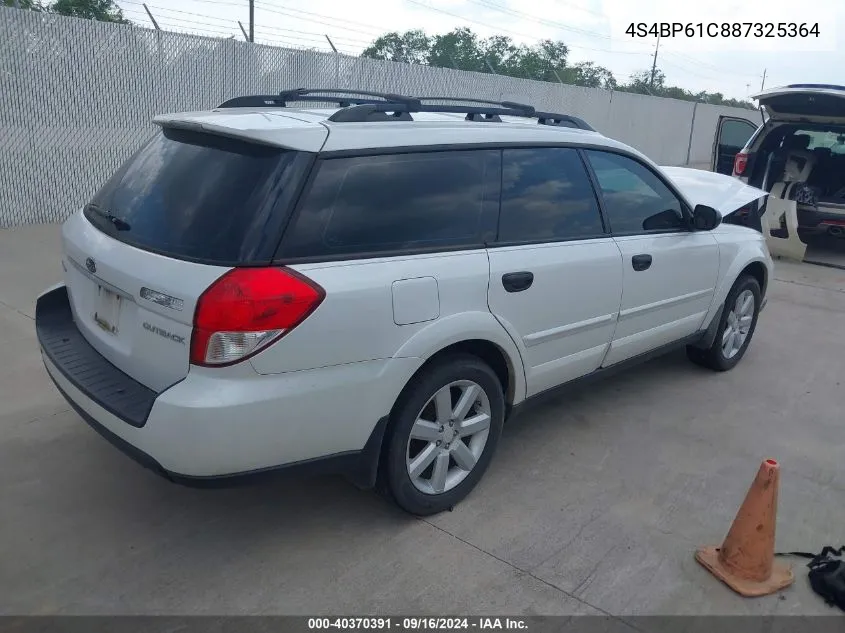 2008 Subaru Outback 2.5I/2.5I L.l. Bean Edition VIN: 4S4BP61C887325364 Lot: 40370391