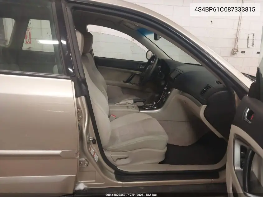 4S4BP61C087333815 2008 Subaru Outback 2.5I/2.5I L.l. Bean Edition