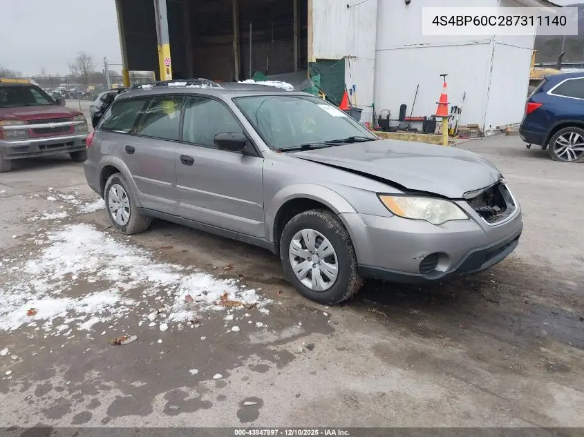 4S4BP60C287311140 2008 Subaru Outback