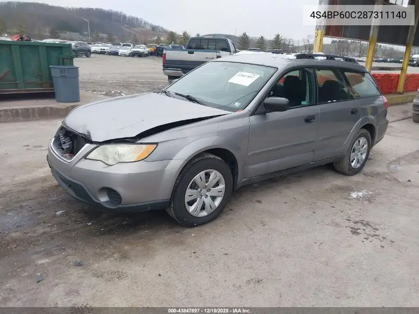 4S4BP60C287311140 2008 Subaru Outback