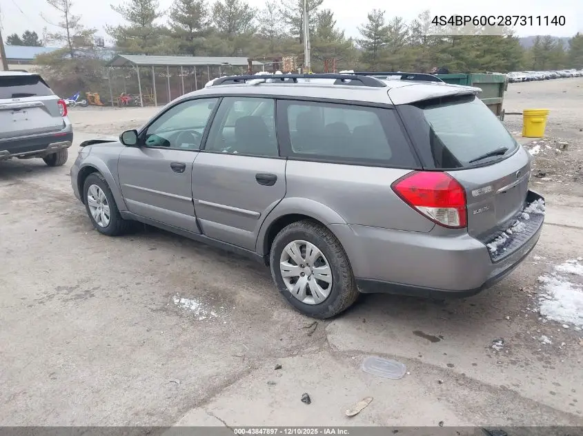 4S4BP60C287311140 2008 Subaru Outback