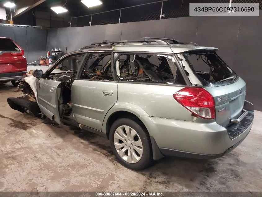 4S4BP66C697316690 2009 Subaru Outback 2.5I Limited