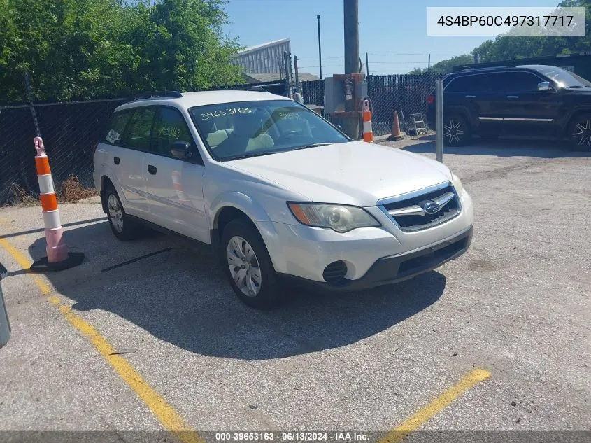 2009 Subaru Outback 2.5I VIN: 4S4BP60C497317717 Lot: 39653163