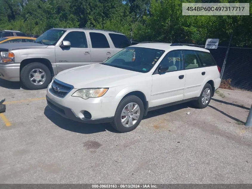 2009 Subaru Outback 2.5I VIN: 4S4BP60C497317717 Lot: 39653163