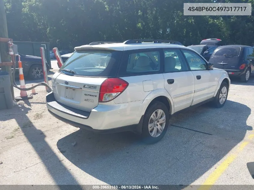 2009 Subaru Outback 2.5I VIN: 4S4BP60C497317717 Lot: 39653163